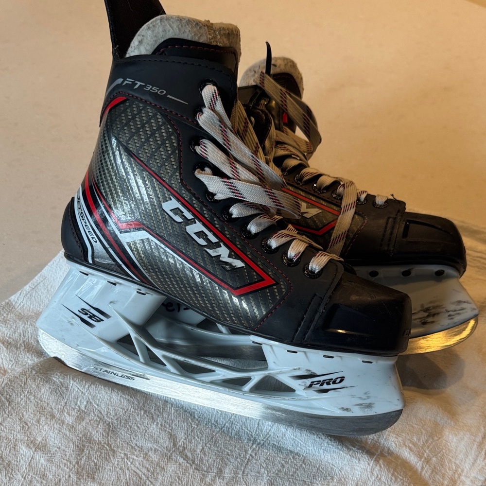 CCM FT350 Skates with Black, Red, and White Accents